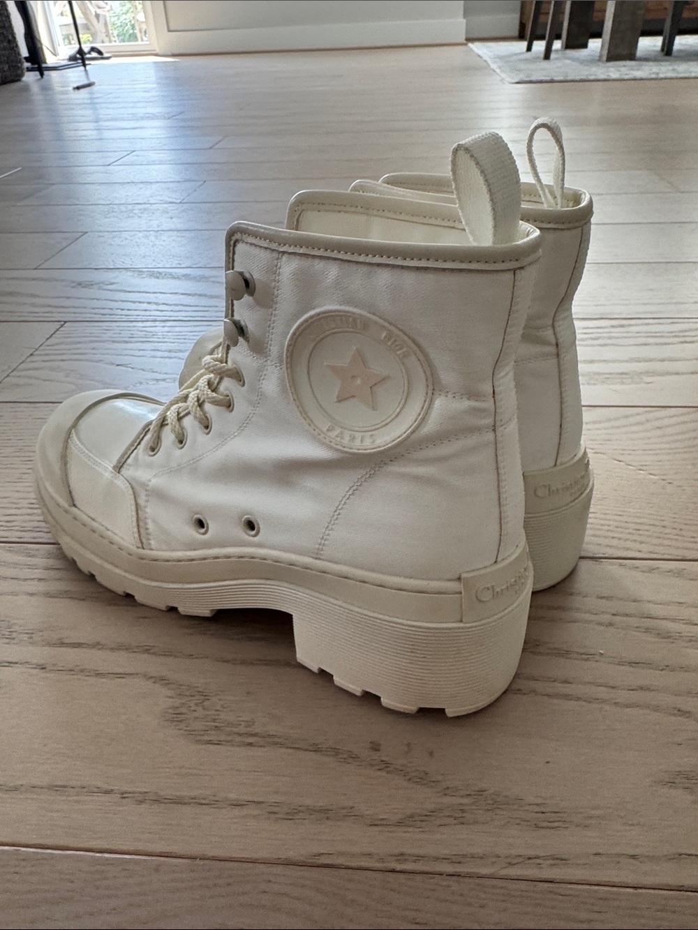 Dior White Platform High-Top Sneakers